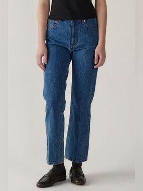 blank03 Classic Cropped Jeans in Classic Blue sz M Medium $142 Cotton